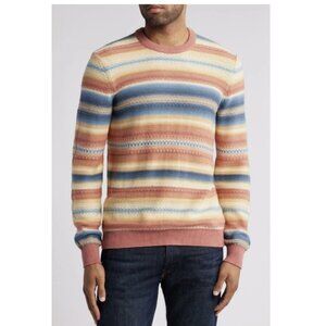 Faherty NWT Unisex Red Basin Ombre Jacquard Cotton/Cashmere Sweater, Men-S Wm-M
